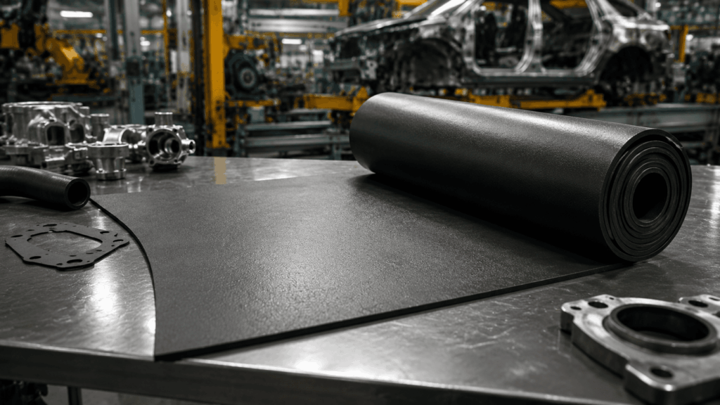 Lençol de borracha EPDM utilizado na indústria automotiva