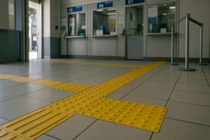 Piso tátil em lotérica