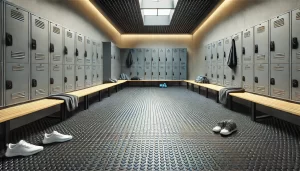 piso de borracha para vestiário