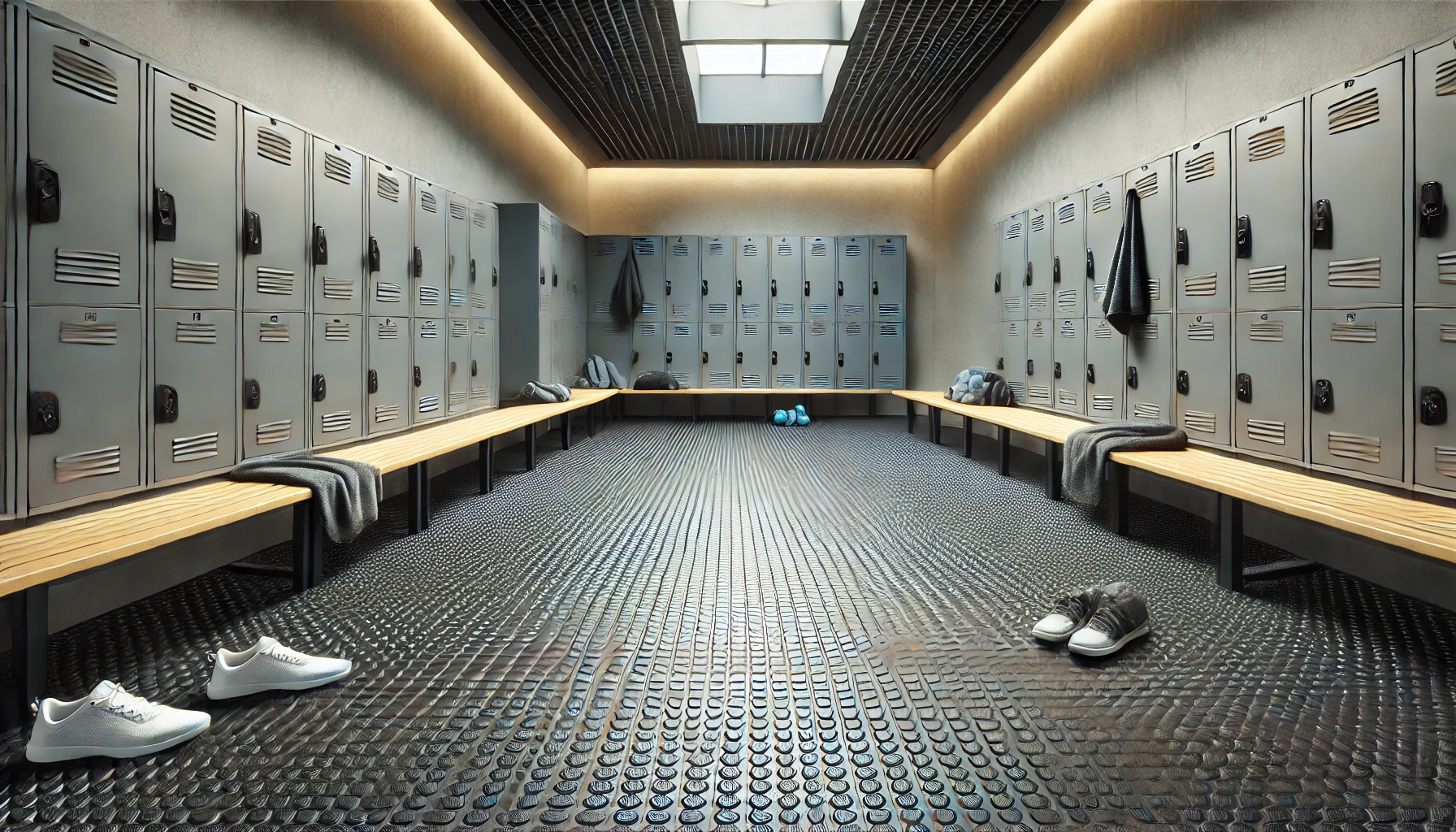 piso de borracha para vestiário