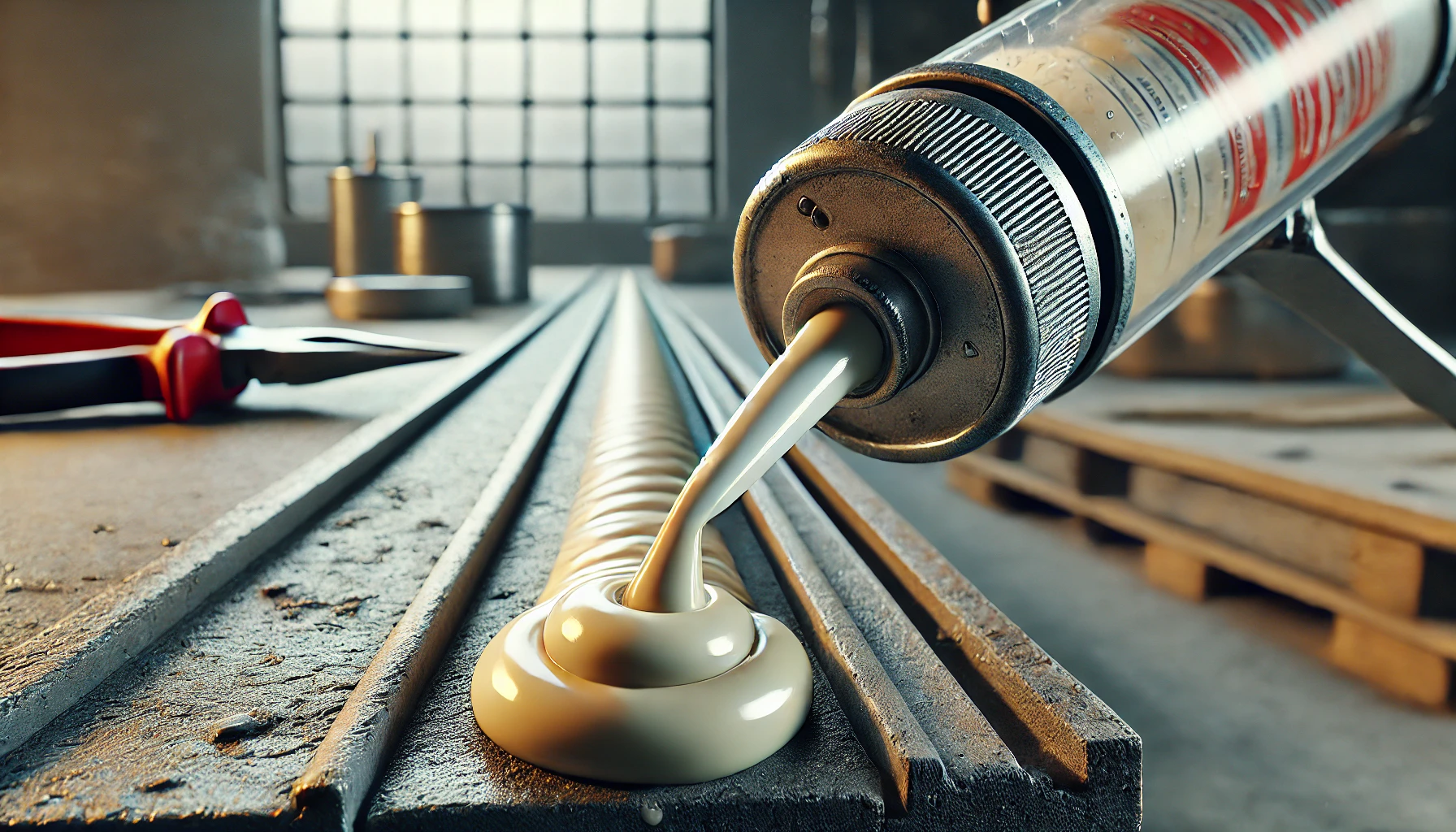 PU usado para vedação em diferentes aplicações